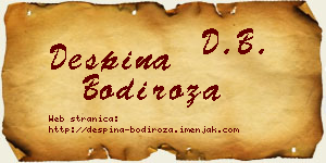 Despina Bodiroža vizit kartica